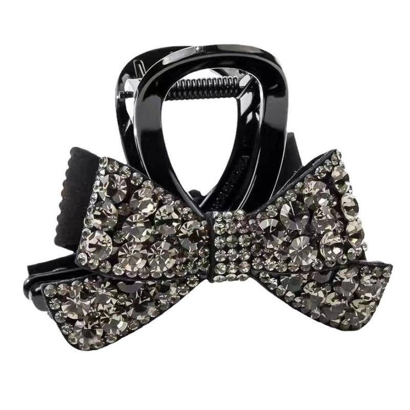 8cm Thanh Lịch Nhấp Nháy Kim Cương Nơ Tóc Cao Cấp Cảm Giác Tất Cả Trận Đấu Lấy Kẹp Lưng Đầu Tóc Cá Mập Kẹp