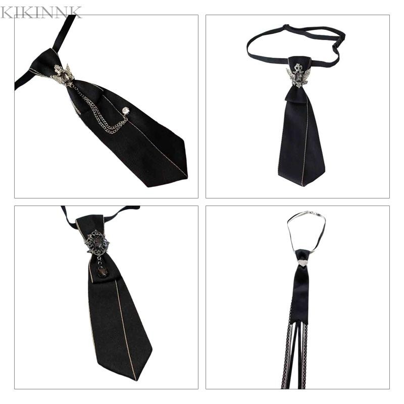Kikin Nam Nữ Bé Trai Vintage Có Thể Điều Chỉnh Cà Vạt Gothic Steampunk Cho Kim Cương Giả Dây Kim Loại Dây Buộc Pre-Tied Sang Trọng Decorat