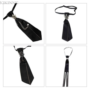 Kikin Nam Nữ Bé Trai Vintage Có Thể Điều Chỉnh Cà Vạt Gothic Steampunk Cho Kim Cương Giả Dây Kim Loại Dây Buộc Pre-Tied Sang Trọng Decorat