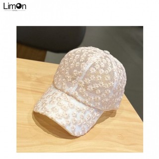 Mũ Mũ lưỡi trai thêu hoa cúc nhỏ mùa xuân và mùa hè đáng yêu ngọt ngào Phong Cách Hàn Quốc cho nữ Mũ lưới lưỡi vịt che nắng ren thoáng khí