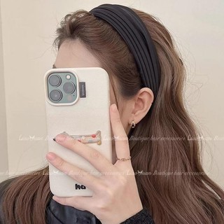 Băng đô đeo đầu rộng vành cà phê đơn giản Hàn Quốc dành cho nữ