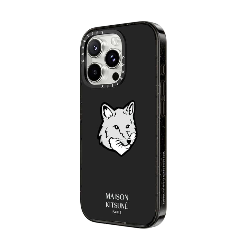 Casetify X Maison Kitsuné Đen Ốp Lưng Acrylic Cứng Hút Từ Tính Cho Apple IPhone 12 13 14 15 16 Pro Max Plus Có Hộp