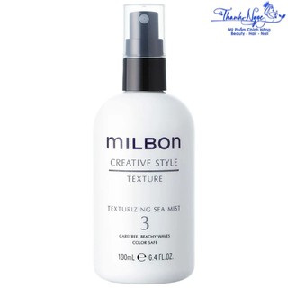 Xịt dưỡng tạo kiểu tóc nhẹ nhàng khô thoáng cho tóc MILBON TEXTURIZING SEA MIST 3  190ml [ TN ]
