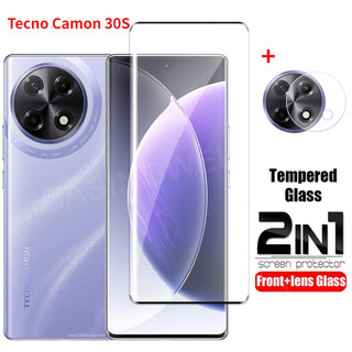 Tecno Camon 30S 2024 2in 1 Bảo Vệ Màn Hình Cho Tecno Camon 30S 30 Pro 30SPro 4G 5G Full Cover Phim Trước Mặt Sau Bảo Vệ Ống Kính Cường Lực Phim