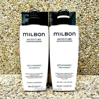 Dầu gội xả Milbon Moisture Replenishing dưỡng ẩm cho tóc uốn duỗi 500mlx2 [ TN ]