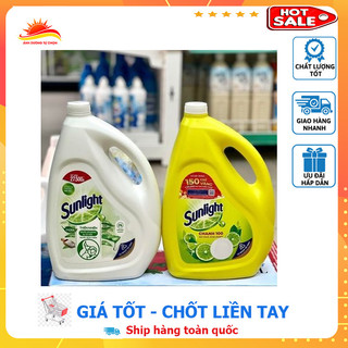 Nước Rửa Chén Bát Sunlight Can 3,6kg Can Vàng/Trắng