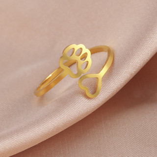 SKYRIM Charm Titan Nhẫn Trái Tim Bằng Thép Không Gỉ Cho Nữ Mở Quà Tặng Trang Sức Có Thể Điều Chỉnh
