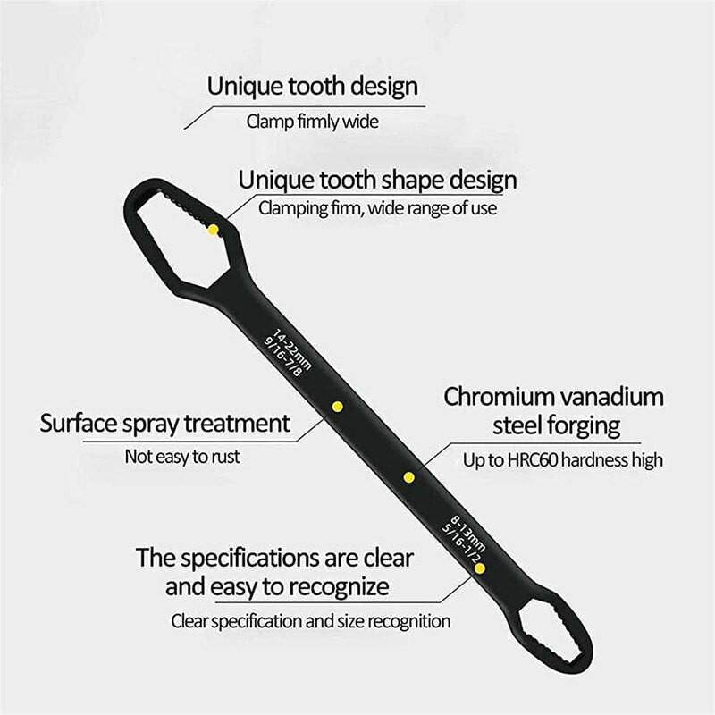 S50 Sờ lê Torx đa năng Độ dày Tự thắt chặt Bảng cờ lê có thể điều chỉnh Hai đầu Torx Sờ lê FE123