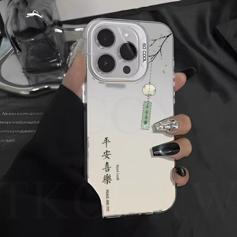 Ốp điện thoại họa tiết tua rua đẹp Chinoiserie cho Redmi K70 K60 K50 K40 K30 Pro Ultra Gaming K70E13C 12C 10C 9C 12 10 A1 A2 Vỏ bảo vệ màu bạc mờ