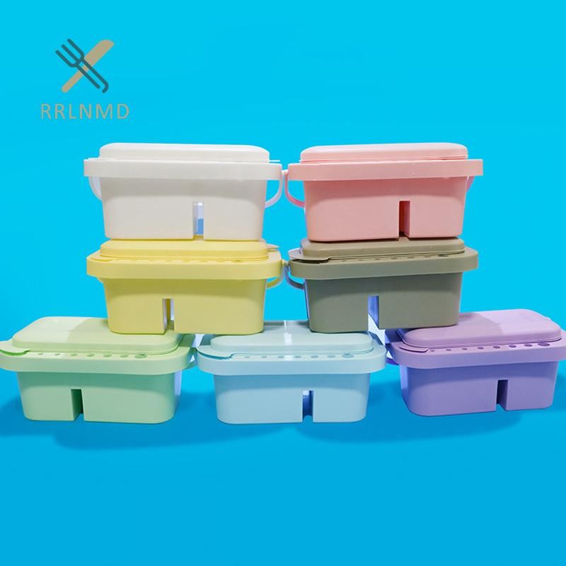 Rrlnmd Chậu cọ sơn đa năng có giá đỡ bàn chải, máy giặt, khay, hộp bảng-Artist Cleaner Cup cho hộp đựng dầu màu nước có nắp MỚI