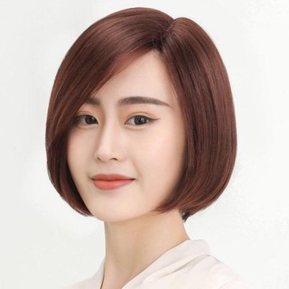 Fashion Express - Bob Tóc Giả Thẳng Có Nếp, Màu Đen Nâu, Thoáng Khí cho Phụ Nữ Phù Hợp Hàng Ngày