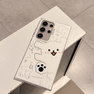 Vỏ bọc họa tiết chó con dễ thương vui vẻ cho Samsung s25 s25plus ultra Case Girly S22 S22plus S23 S23Plus s23fe s24 s24plus s24ultra Cover