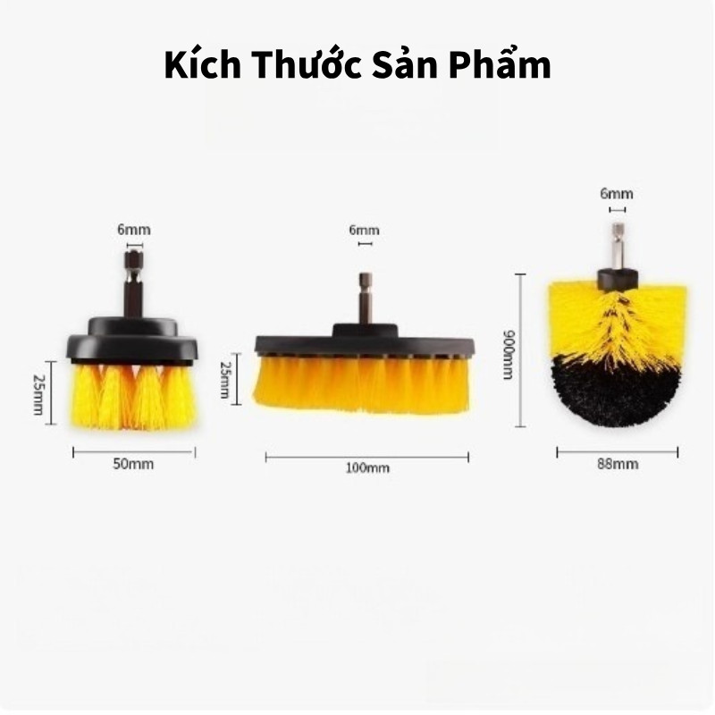 【3 Chiếc】 Điện Khoan-Brush Bộ Cho Thảm Phòng Tắm Bề Mặt Dụng Cụ Làm Sạch