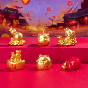 Mini Năm Mới Cây Giàu Có Mèo May Mắn Lợn Tượng Micro Phong Cảnh Nhà Để Bàn Trang Trí Xe Hơi