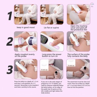 Máy đo nhịp tim thai nhi siêu âm Doppler siêu âm gia đình Máy dò tim cho bé Máy đo nhịp tim thai nhi Doppler Không bức xạ với màn hình LED đầu dò kép để chăm sóc bà bầu