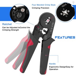 Hsc8 6-4 0,25-10mm2 Awg23-7 Ferrule Crimping Tool Kit Kìm uốn có độ cứng cao với 1200 chiếc Dây Ferrules Crimp Ends Terminal