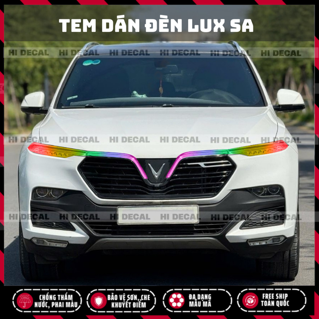 Tem dán đèn Lux SA, decal dán đổi đèn Vinfast Lux SA, tem trang trí đèn chống nước bền màu