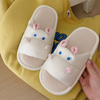 XIXITIAO Cotton Vải Lanh Dép Ngựa Hoạt Hình Mùa Hè Phong Cách Mới Bé Gái Thường Ngày