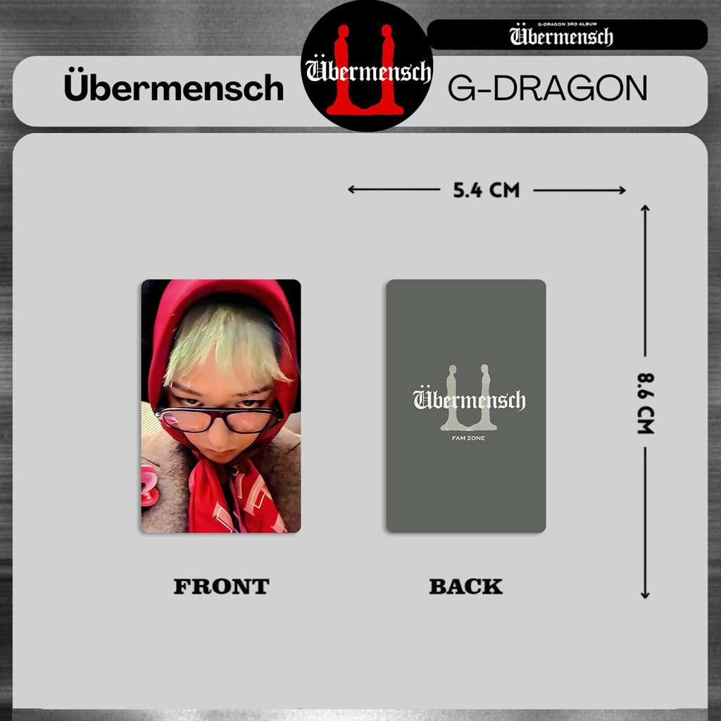 PS1 4 Cái / bộ G-DRAGON Ubermensch LOMO Card FAM ZONE Buổi Hòa Nhạc Bưu Thiếp Bộ Sưu Tập Ngôi Sao Ngoại Vi SP1