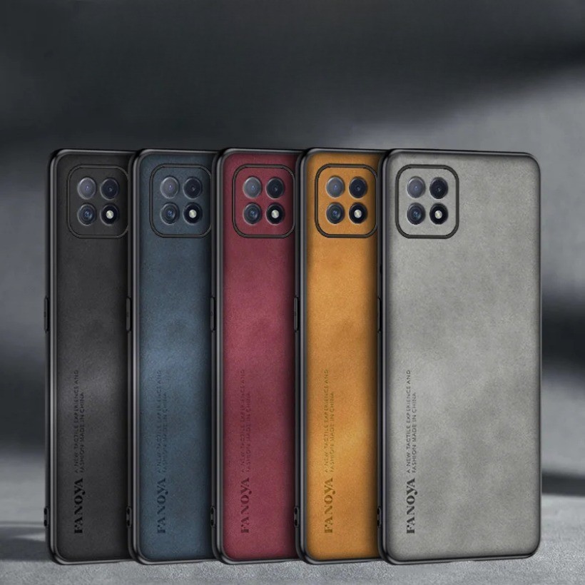 Ốp lưng Oppo A73 5G CPH2161 Da PU chống sốc Ốp lưng cứng Vỏ điện thoại mờ Ốp lưng silicon cho Oppo A73 5G CPH2161