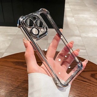 Ốp Điện Thoại Mạ Trong Suốt Cho Xiaomi Redmi Note 14 13 12 Pro Plus A3 Bảo Vệ Camera Túi Khí Chống Sốc Vỏ Silicon Mềm