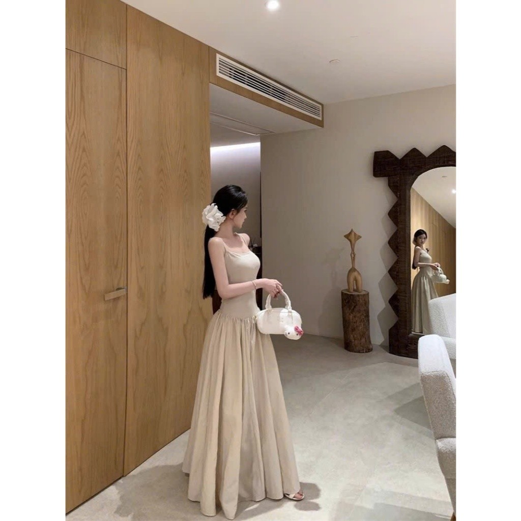 Đầm váy maxi 2 dây mùa hè dáng dài thiết kế chiết eo tôn dáng xu hướng hottrend XIMIMI SP298