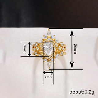 Bộ 3 Món S925 Bạc Zircon Nhẫn Trang Sức Thời Trang Đơn Giản Quà Tặng Nữ