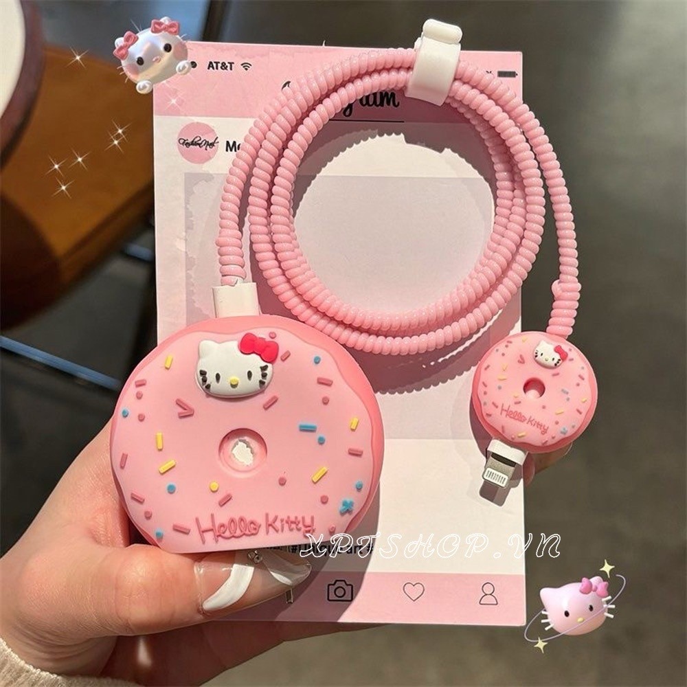 Pink Cat Cho iPhone Sạc Nhanh Vỏ Bảo Vệ Cáp Dữ Liệu Đầu Sạc Cáp Dữ Liệu Bảo Vệ Phụ Kiện