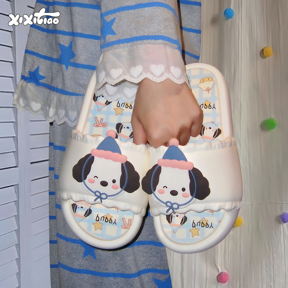 XIXITIAO Dép Nữ Phòng Ngủ Dễ Thương Chó Dép Dép Thời Trang Mùa Hè Ren