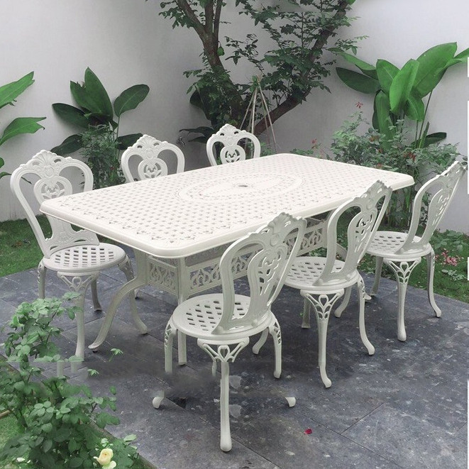 Bộ bàn ghế sân vườn ngoài trời HCN Bộ bàn ghế ban công ngoài trời nhôm đúc Bàn ghế ngoài trời - TM10
