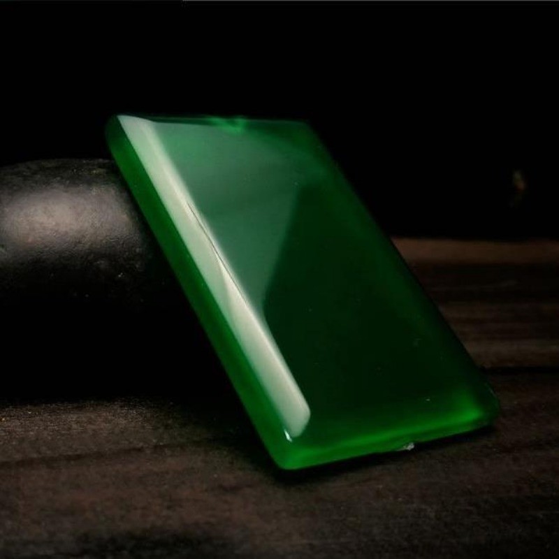 Chalcedony Mã Não An Toàn Không Có Thẻ Vuông Thẻ Mặt Dây Chuyền Nam Nữ Mặt Dây Chuyền
