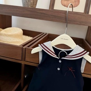 D455-[tomnaukid] Đầm Polo viền Thuỷ thủ cho bé gái size từ 8-30Kg