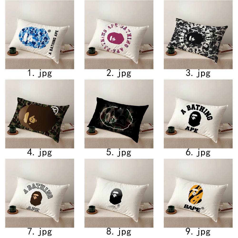Bape Ape Logo Vỏ gối hình chữ nhật Vỏ gối Polyester in một mặt (Không có lõi)