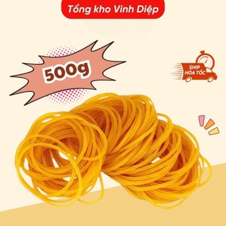 .100g dây chun nịt, vòng chun buộc cao su màu vàng dai đủ kích cỡ