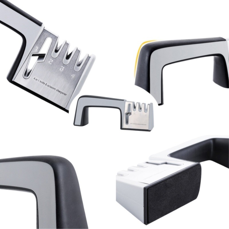 Mài Dao Bằng Tay Chuyên Nghiệp 3 Giai Đoạn / Professional Manual Kitchen Knife Sharpener - Gốm, Vonfram & Cacbua Cho Dao Nhà Bếp, Kéo & Dụng Cụ Sắc Bén