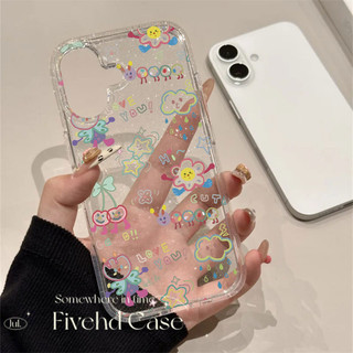 Ins Hàn Quốc Phim Hoạt Hình Ngôi Sao Dễ Thương Hoa Bling Vỏ Cho iPhone 11 16 16E 15 14 13 12 Pro Xs Max XR X 7 8 Plus SE Vỏ Điện Thoại TPU Mềm Bảo Vệ Nhật Bản Lấp Lánh Trường Hợp HD Trong Suốt