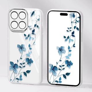 Ốp điện thoại phong cách YBD INS cho Honor X8C X5B Plus X7C X6B X6S X6 X8 X6A X7 X7A Plus X30i X8A X8B Play 60 Plus Honor 200 Smart 5G, vỏ silicone trong suốt hình hoa dây leo