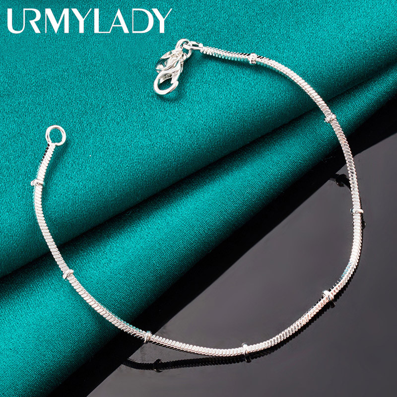 Dây chuyền và vòng tay bạc 925, dài 20cm, trang sức quyến rũ cho đám cưới và thời trang