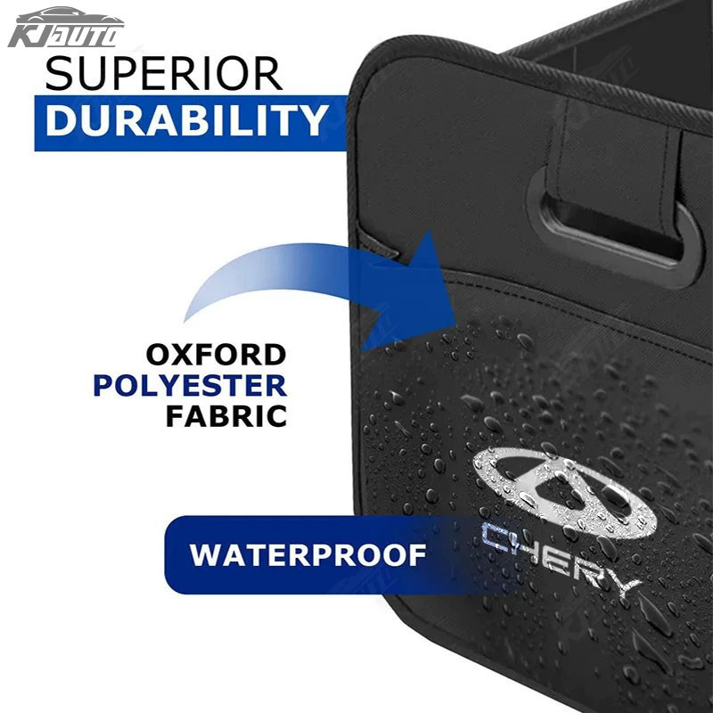 Chery Car Trunk Hộp Bảo Quản Da Dung Tích Lớn Thùng Rác Có Thể Gập Lại Di Động Tổ Chức Cho Tiggo 8 Tiggo 4 Tiggo 7Pro Tiggo 3 Chery QQ Eastar Omoda 5 Pro Mặt