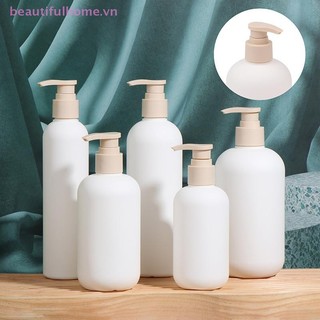 [Beautifulhome] Chai dầu gội bơm nhựa rỗng màu trắng 200-500ml Chai mỹ phẩm chất lượng cao Bơm Acrylic có thể đổ lại [làm đẹp]