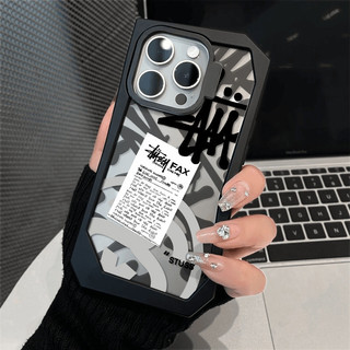Ốp Điện Thoại Doanh Nhân Hình Không Đều Cho iPhone 16 15 14 13 12 11 Graffiti Nghệ Thuật Chữ Cái Tiếng Anh Thẻ