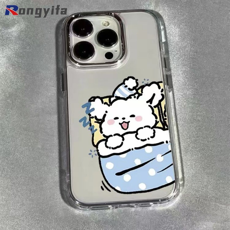 Ốp Điện Thoại Cặp Đôi Dễ Thương Trong Suốt Cho iPhone 16 Pro Max 15 14 Plus 13 12 11 Pro Max X XR XS Max 8 7 6 6s Plus SE2 SE3 Vỏ Mềm Hoạt Hình Chú Chó Vui Nhộn Chống Rơi