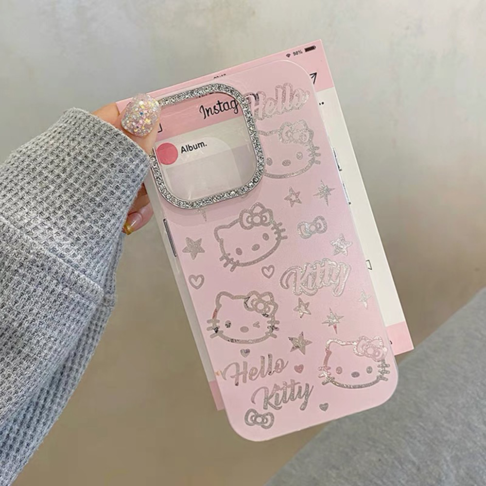Ốp Điện Thoại Kim Cương Nơ Cat Cho iPhone 17ProMax 16 15 14 13 12 Pro Max 11 Vỏ Bảo Vệ Chống Sốc
