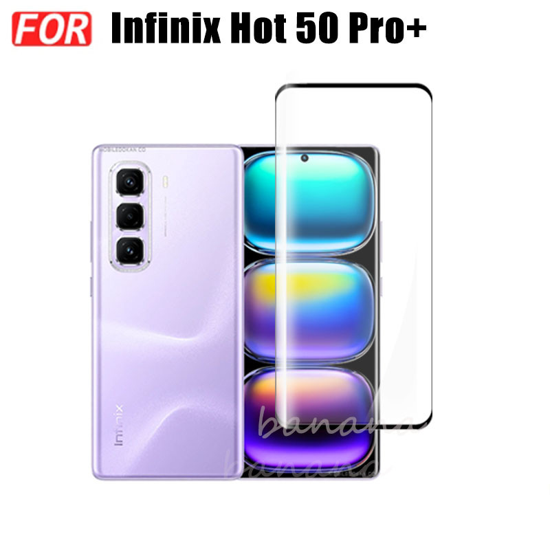 Ốp điện thoại trong suốt bằng silicon mềm TPU 3 trong 1 Infinix Hot 50 Pro + 4G có Camera bảo vệ mặt sau Infinix Note 40 Pro + Kính cường lực + Phim mặt sau
