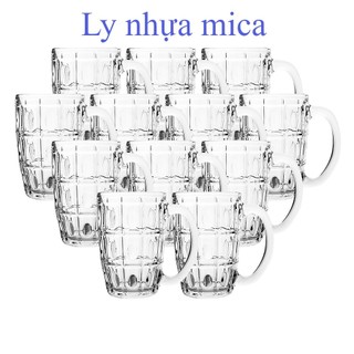 [Ly Nhựa] COMBO 10 Ly Mecal uống bia giả thủy tinh Cao Cấp dùng cho Gia đình, hàng quán, Nhà hàng, Cốc uống nước Beer