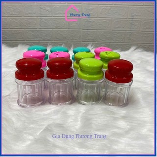 Combo 10 Hũ đựng tăm hạt tiêu , Hủ đựng tăm tiêu eo nắp màu làm từ Nhựa Việt Nhật Cao Cấp - Phương Trang