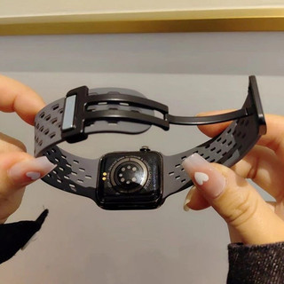 Thích hợp cho Apple Watch iWatch Series 10 46mm 9 8 7 SE Dây đeo đồng hồ silicon gấp từ tính Ultra 49mm.45mm.44mm.40mm.41mm.42mm.38mm.