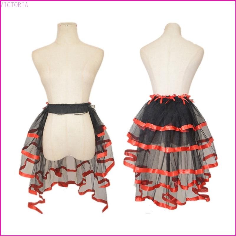 Vic Victoria Steampunk Bustle Váy 5 lớp Thắt lưng vải tuyn Tutu Overskirt