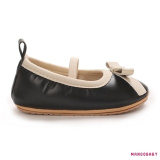 Mg-baby Girls Mary Jane Flats Thanh Lịch Nơ Trang Trí Giày Cũi Chống Trơn Trượt Cho Trẻ Sơ Sinh