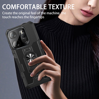 Dành Cho Tecno Spark Go 2023 Ốp điện thoại PC Cứng Lưng Mềm TPU Edge Bảo Vệ Camera Nhẫn Giá Đỡ Chân Đế Chống Sốc Mỏng Bao